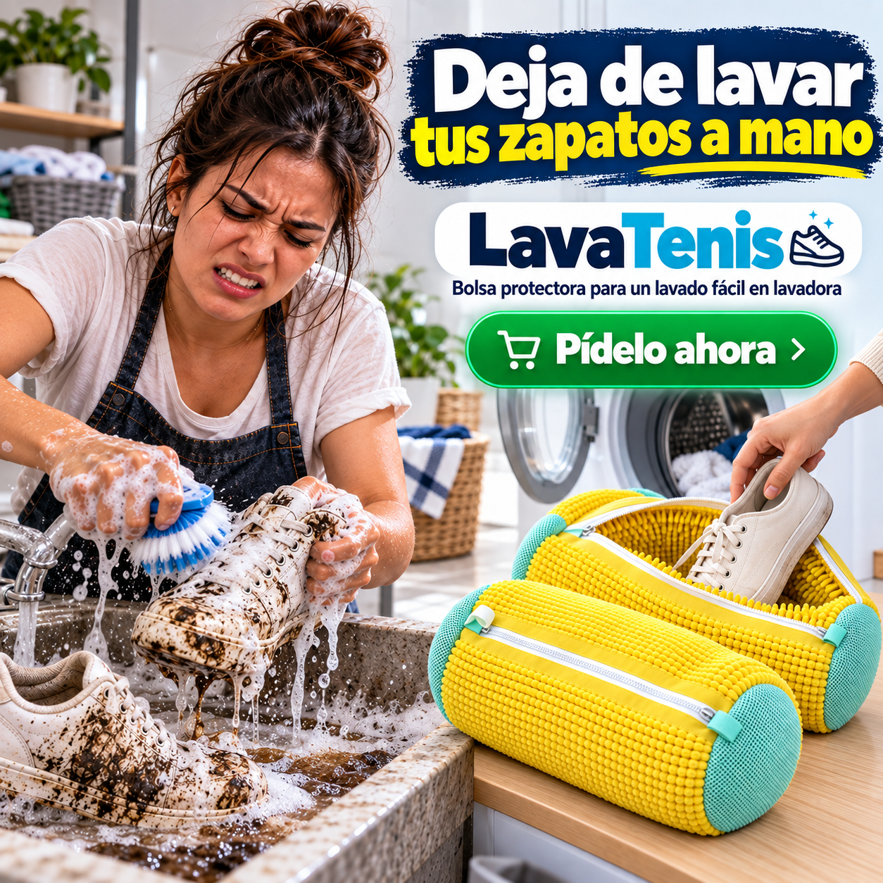 LavaTenis: Bolsa Protectora para un Lavado Fácil en Lavadora